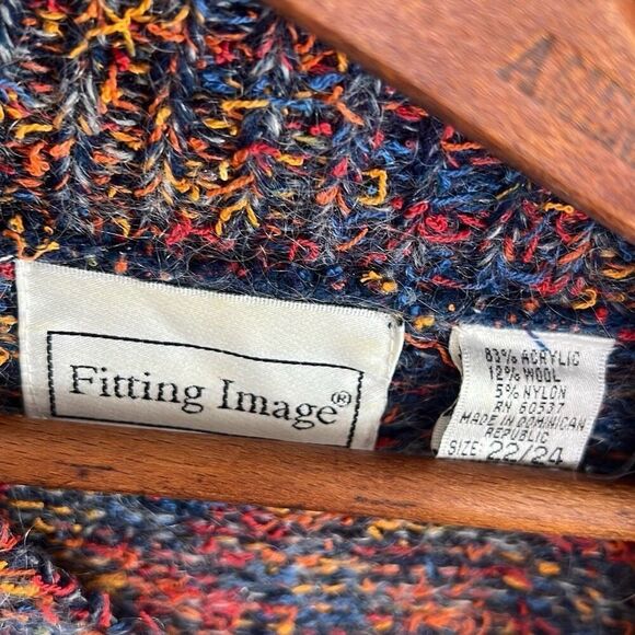 Fitting Image Wool Blend Melange High Neck Pullover Sweater Multicolor 22/24 - Picture 4 of 6